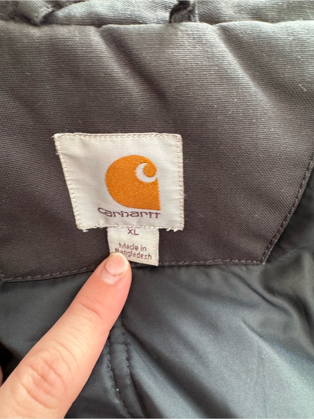 Carhartt Jacket Black Quick Duck Canvas Full Zip Insulated Workwear XL Outdoor - Picture 6 of 9